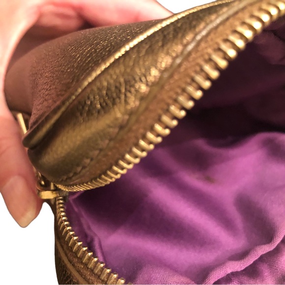 Authentic YSL metallic gold wristlet - Picture 7 of 13